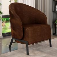 Kit 02 Poltronas Decorativa Para Sala Living Pés Industrial Sierra K01 Couríssimo Marrom - Lyam Decor - 2