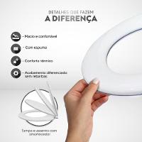 Assento Sanitário Almofadado Soft Close Thema Branco Para Vaso Incepa - 5