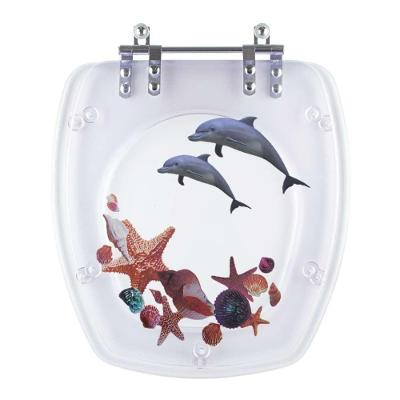 Tampa De Vaso Poliéster Decorada Golfinho E Conchas Iris Para Louça Onix