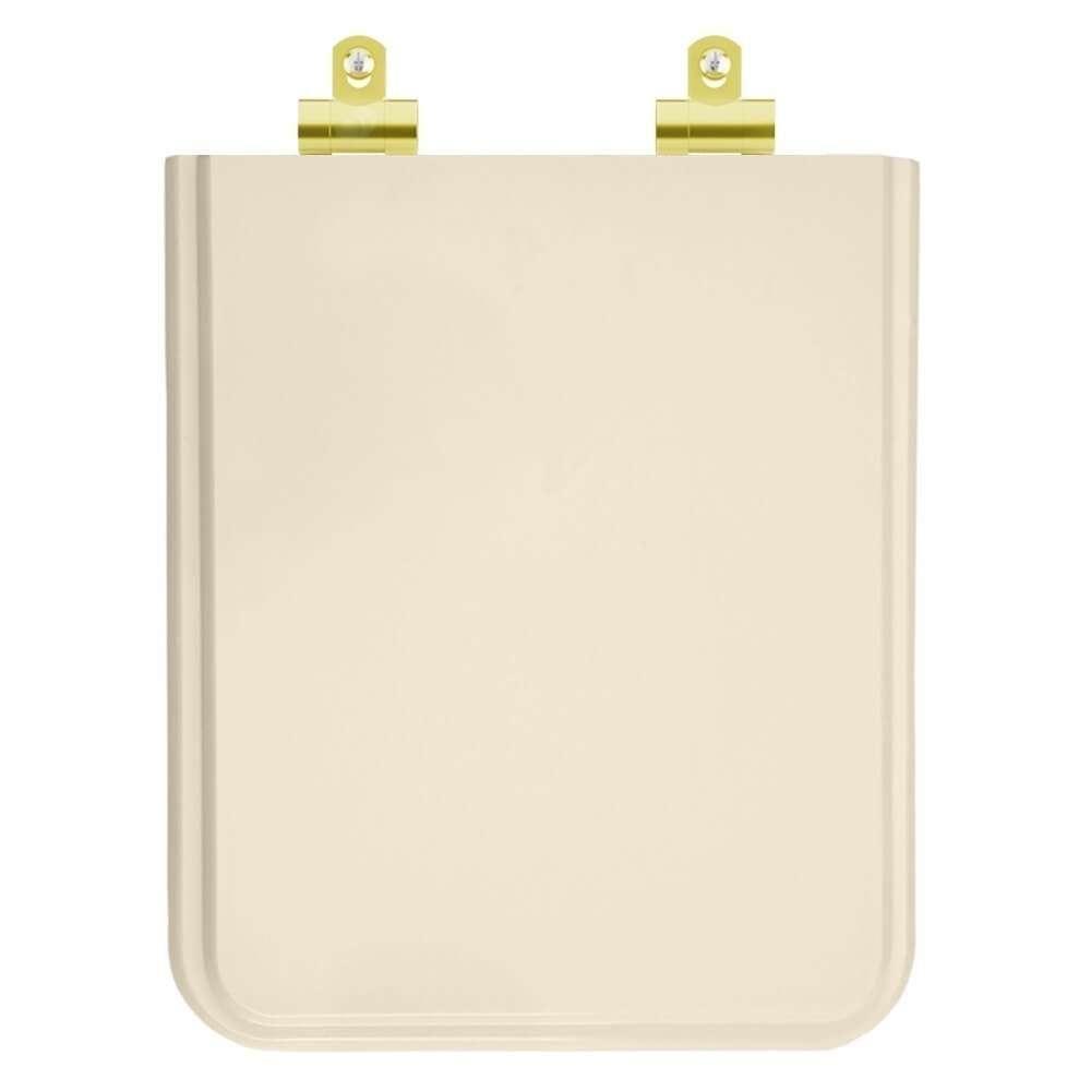 Assento Sanitário Poliester Soft Close Square Pêssego Rosa Shell Para Vaso Incepa Com Ferragem Dourada - 1