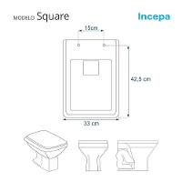 Assento Sanitário Poliester Soft Close Square Pêssego Rosa Shell Para Vaso Incepa Com Ferragem Dourada - 3