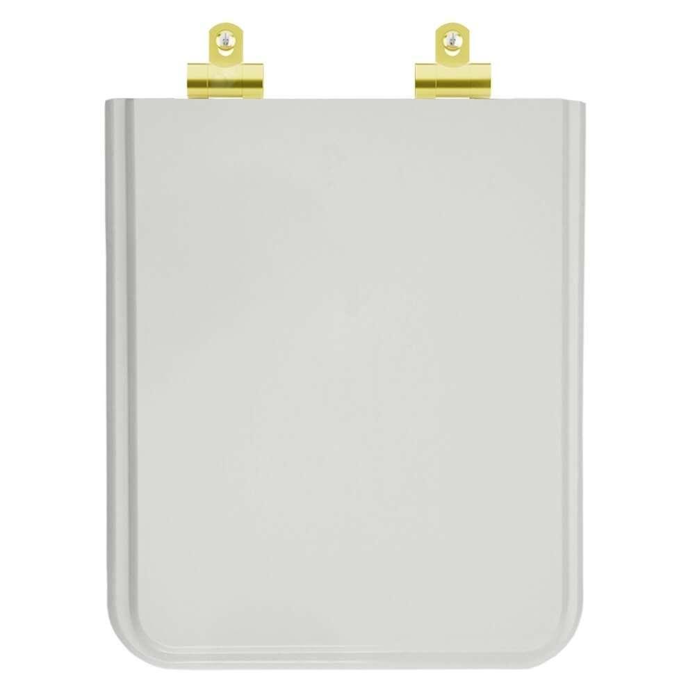 Assento Sanitário Poliester Soft Close Square Cinza Platina (cinza Claro) Para Vaso Incepa Com Ferragem Dourada - 1
