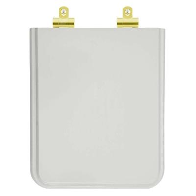 Assento Sanitário Poliester Soft Close Square Cinza Platina (cinza Claro) Para Vaso Incepa Com Ferragem Dourada