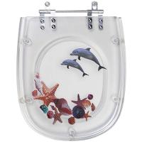 Tampa De Vaso Poliéster Decorada Golfinho E Conchas Dona Beja Para Louça Santa Clara - 1