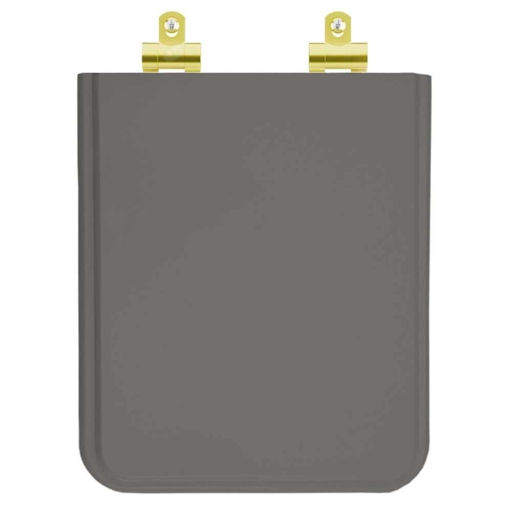 Assento Sanitário Poliester Soft Close Square âmbar (cinza Escuro) Para Vaso Incepa Com Ferragem Dourada - 1