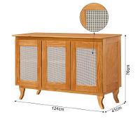 Conjunto Sala De Jantar Cristaleira De Madeira Antiga Com Buffet 3 Portas Premium Imbuia - 3