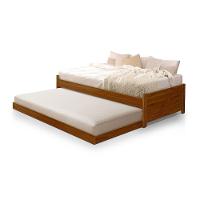 Bicama Bibox Solteiro Infantil Madeira Maciça Gabrieli Castanho - 1