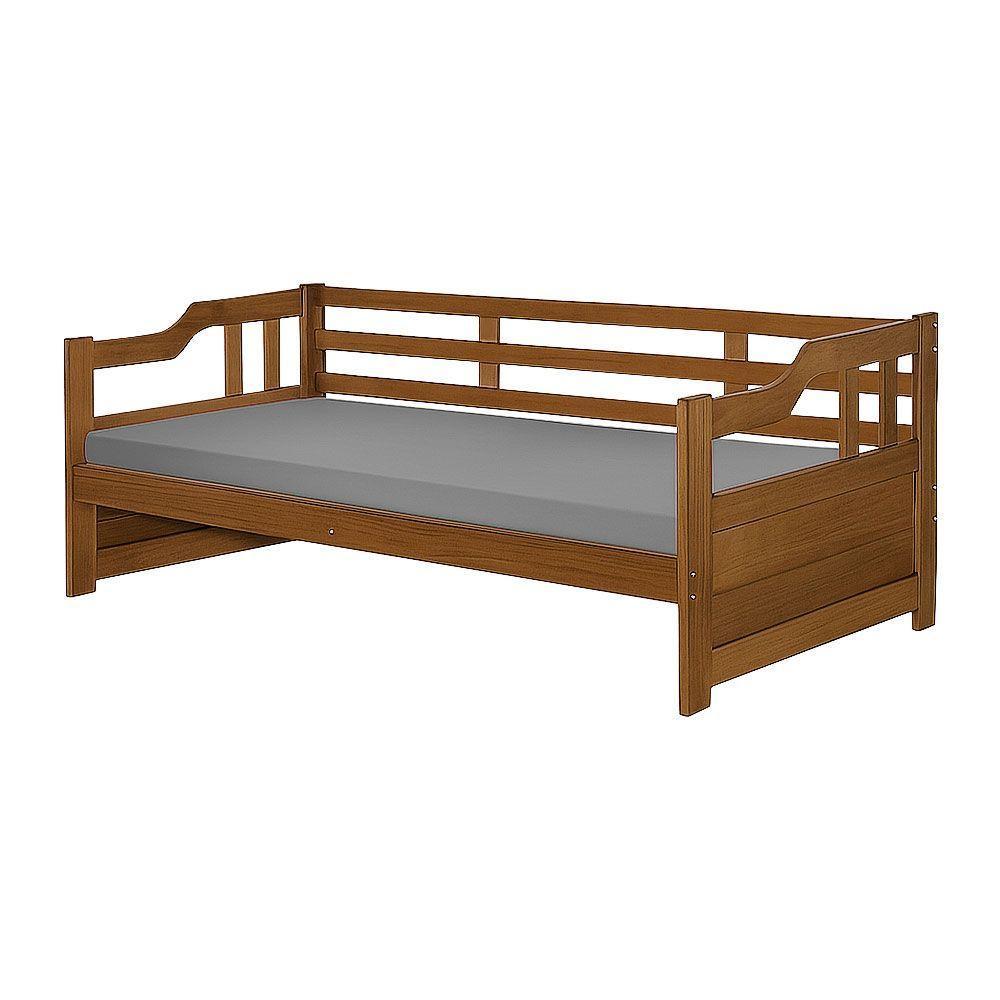 Cama Zurique Com Colchão Mona Solteiro Estrutura Robusta Em Madeira Maciça Castanho - 3