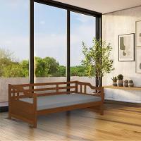 Cama Zurique Mona Solteiro Estrutura Robusta Em Madeira Maciça Castanho - 1