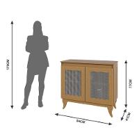 Balcão Buffet Aparador 100% Madeira 2 Portas Dalton Imbuia - 6