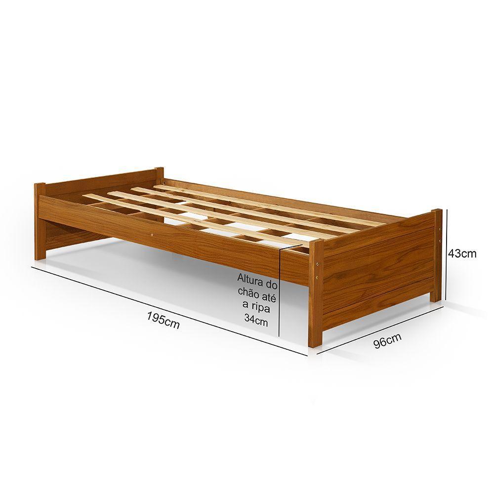 Cama Solteiro Com Colchão Mona Turca Gabrieli Madeira Maciça Imbuia - 4