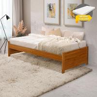 Cama Solteiro Com Colchão Mona Turca Gabrieli Madeira Maciça Imbuia - 1