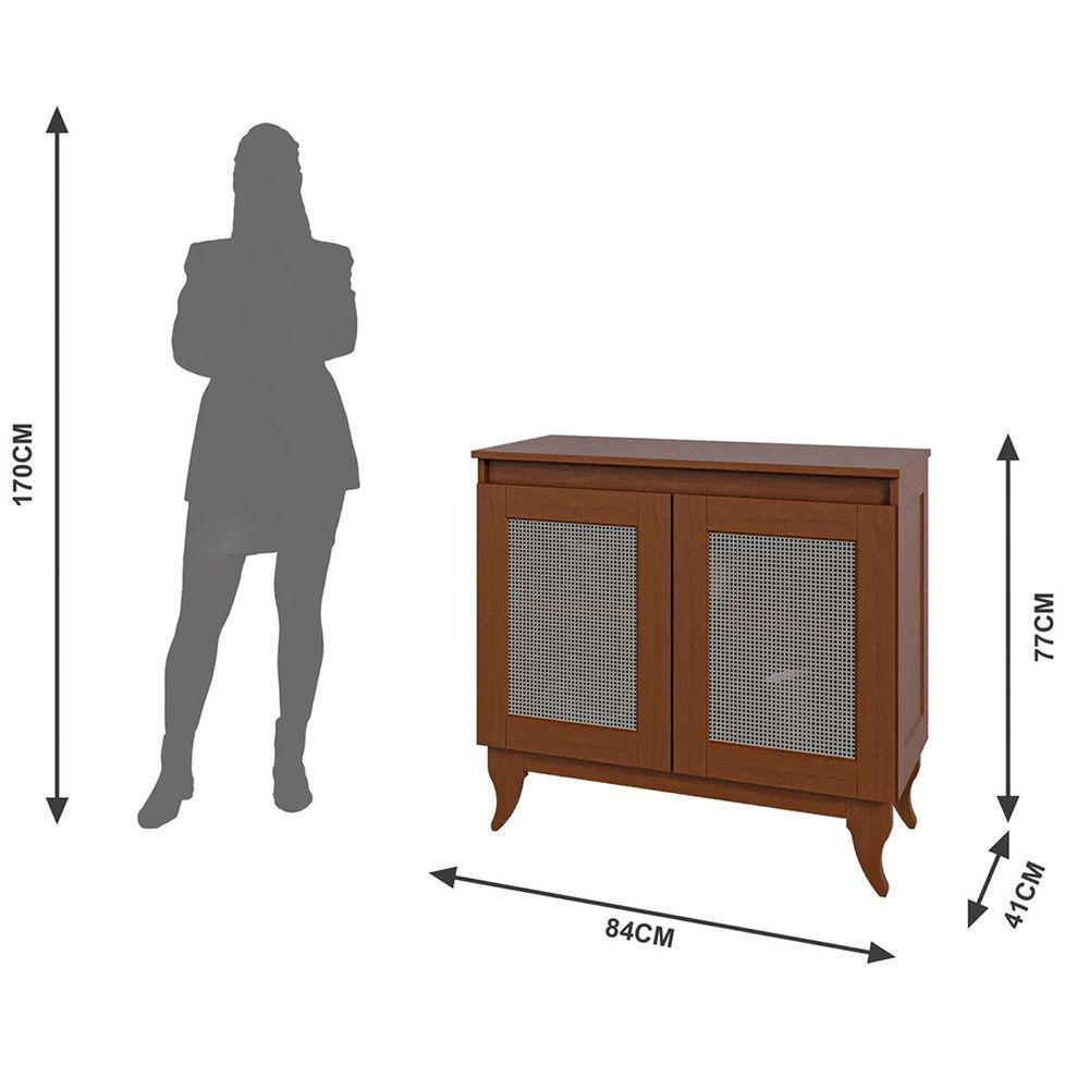 Balcão Buffet Aparador 100% Madeira 2 Portas Dalton Castanho - 5