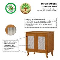 Bancada Barbearia Em Madeira Maciça Deltan 2 Portas Em Telinha - Castanho - 5