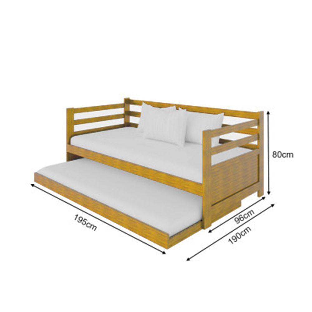 Bicama Solteiro Com 2 Colchões Madeira Enjoy - Imbuia - 4