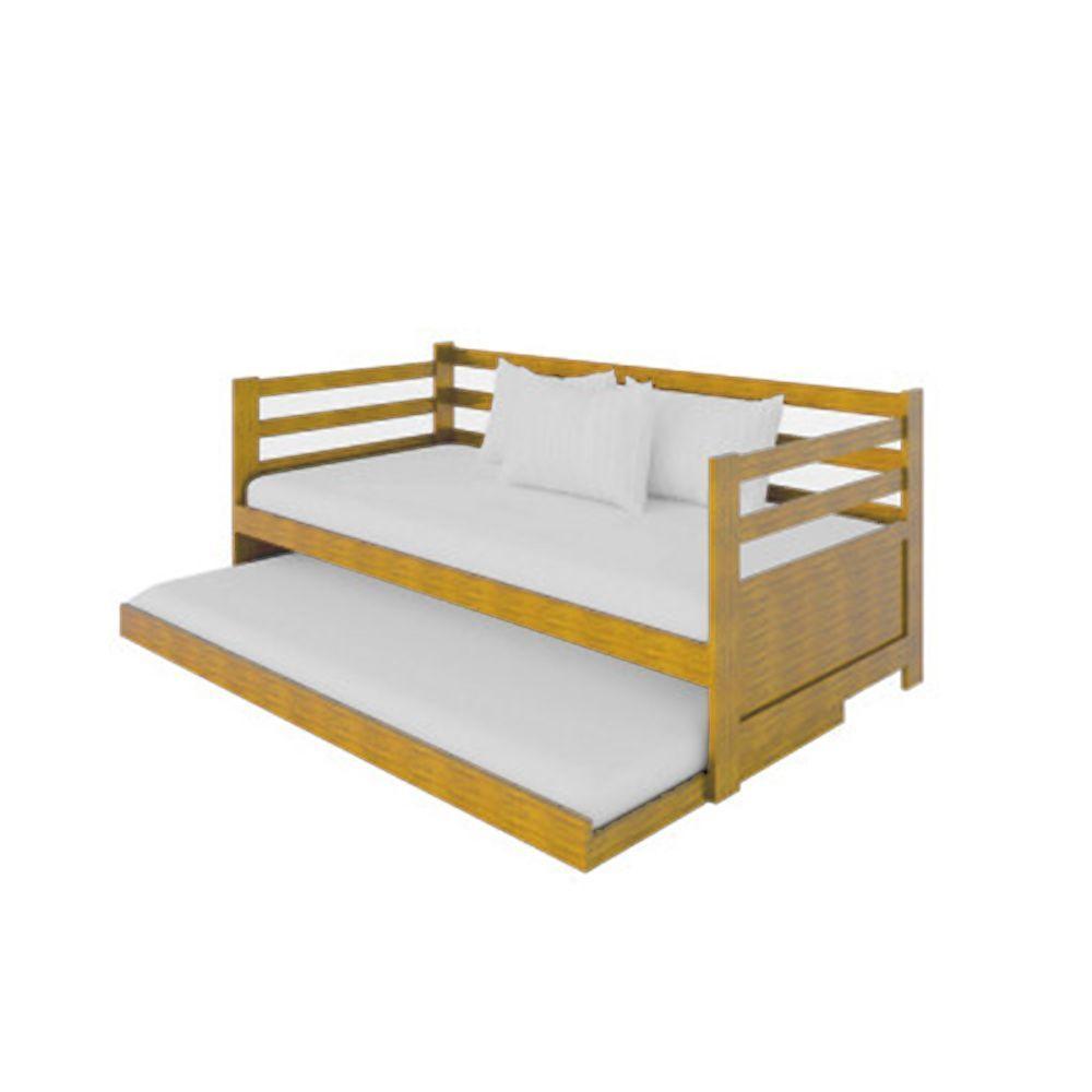 Bicama Solteiro Com 2 Colchões Madeira Enjoy - Imbuia - 6