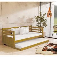 Bicama Solteiro Com 2 Colchões Madeira Enjoy - Imbuia - 1