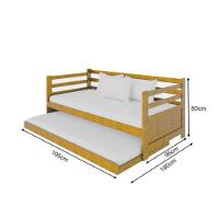 Bicama Solteiro Com 2 Colchões Madeira Enjoy - Imbuia