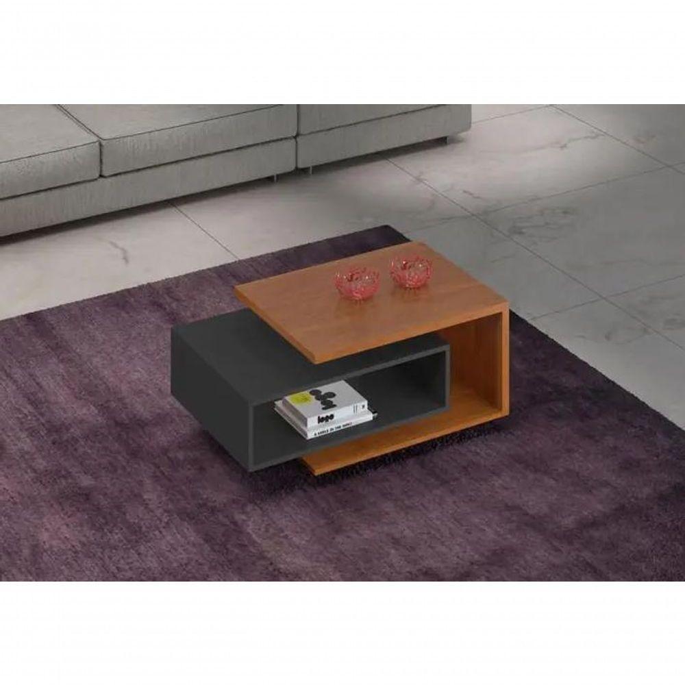 Mesa De Centro Diva Jcm Movelaria - Cinamomo-grafite - 1