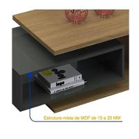 Mesa De Centro Diva Jcm Movelaria - Cinamomo-grafite - 2