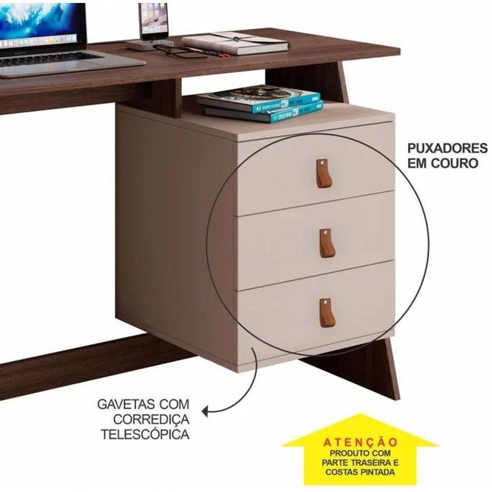 Escrivaninha Gaby Jcm Movelaria - Café Soft-off - 3