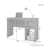 Escrivaninha Iara 2 Gavetas Nicho Jcm Movelaria - Branco - 3