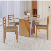 Mesa Harpa 1,20 4 Cadeiras Jade Linho Jcm Cinamomo-off - 1