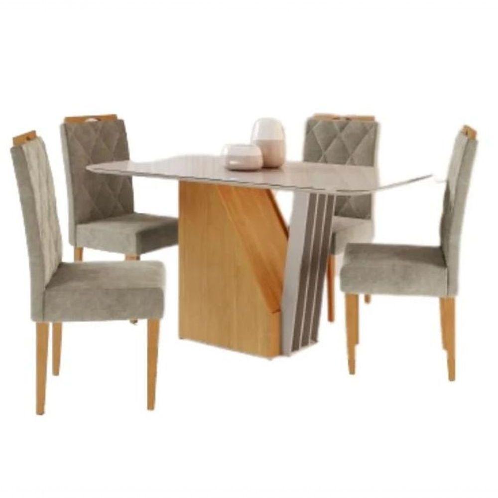 Mesa Harpa 1,20 4 Cadeiras Diamante Jcm Cinamomo-off - 2