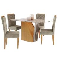 Mesa Harpa 1,20 4 Cadeiras Diamante Jcm Cinamomo-off - 2