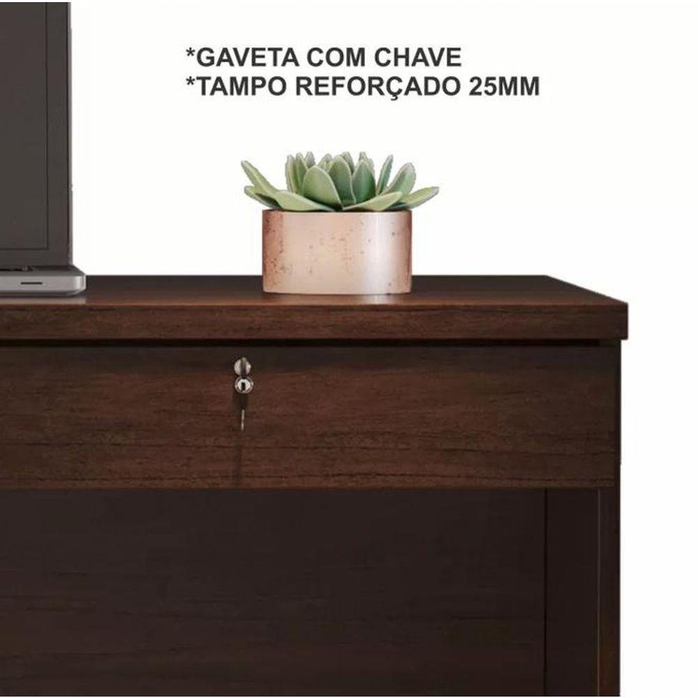 Escrivaninha Felícia 2 Gavetas Jcm Movelaria - Café Soft - 3