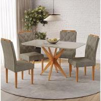 Mesa Simpatia 1,20 4 Cadeiras Diamante Linho Jcm Cinamomo-off - 1