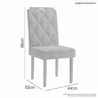 Mesa Simpatia 1,20 4 Cadeiras Diamante Linho Jcm Cinamomo-off