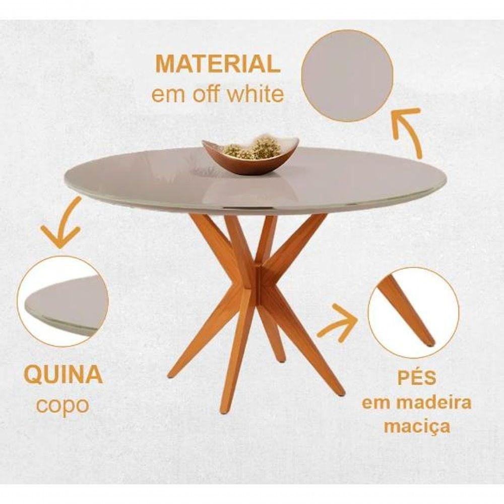 Mesa Simpatia 1,08 4 Cadeiras Jade Linho Jcm Cinamomo-off - 4