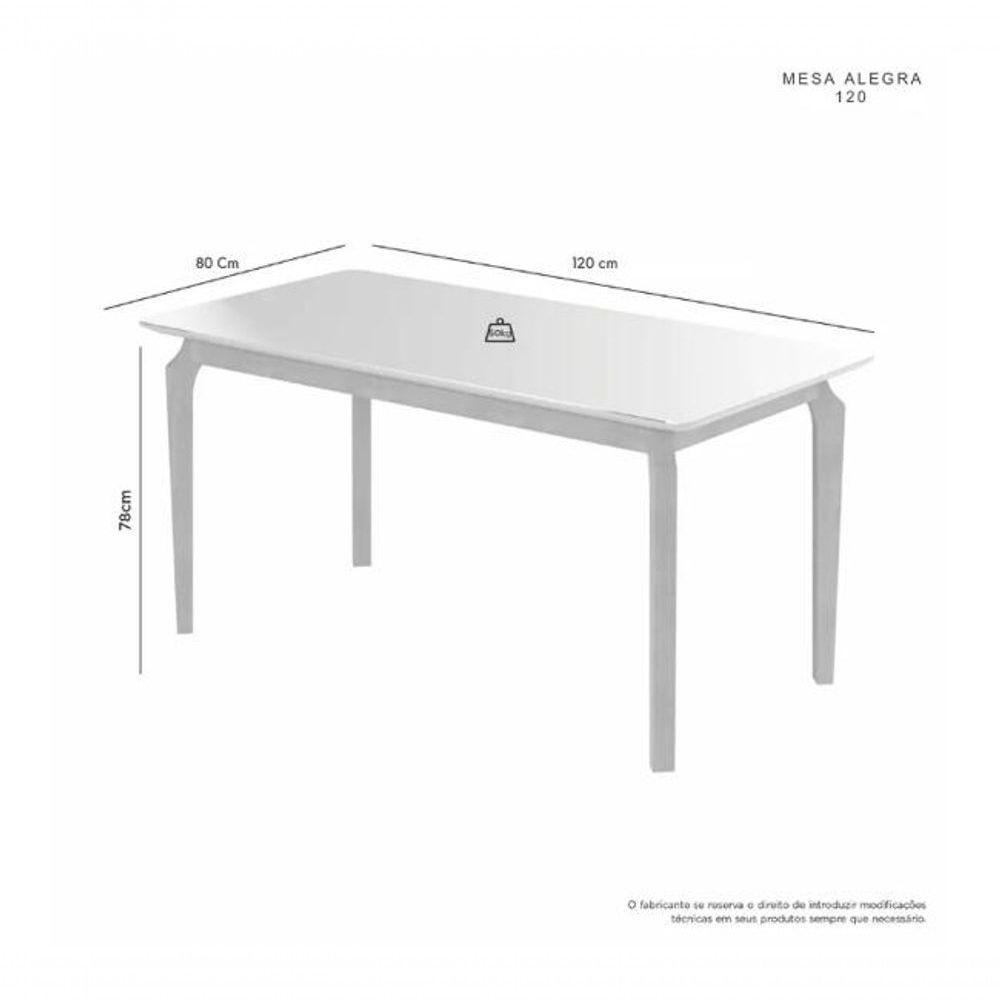 Mesa Alegra 4 Cadeiras Jade 1,20 Jolie Cinza Jcm - Cinamomo-off - 2