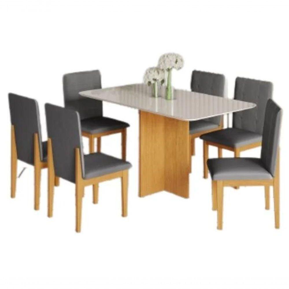 Mesa Robusta 1,60 6 Cadeiras ágata Jolie Jcm - Cinamomo-off - 2