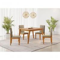 Mesa Elegance 4 Cadeiras ágata 1,20 Linho Cinza Jcm Cinamomo - 1