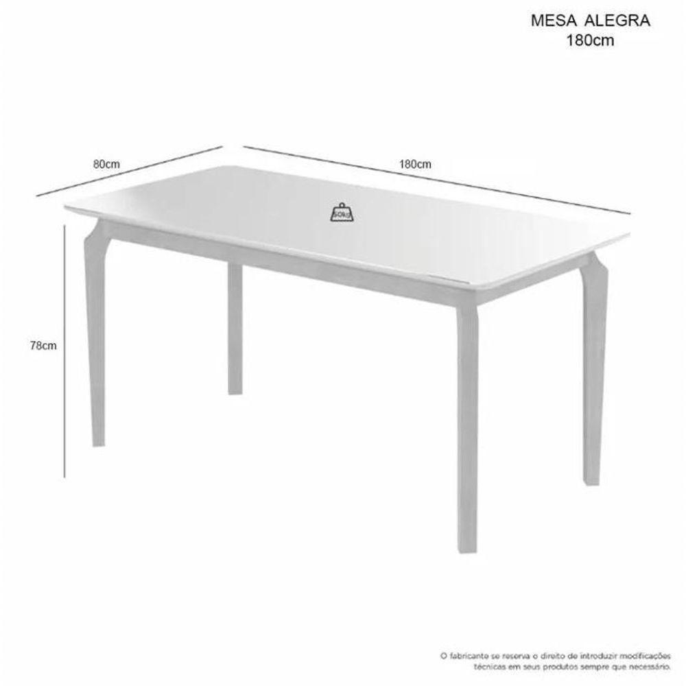 Mesa Alegra 6 Cadeiras Jade 1,60 Linho Cinza Jcm - Cinamomo-off - 6