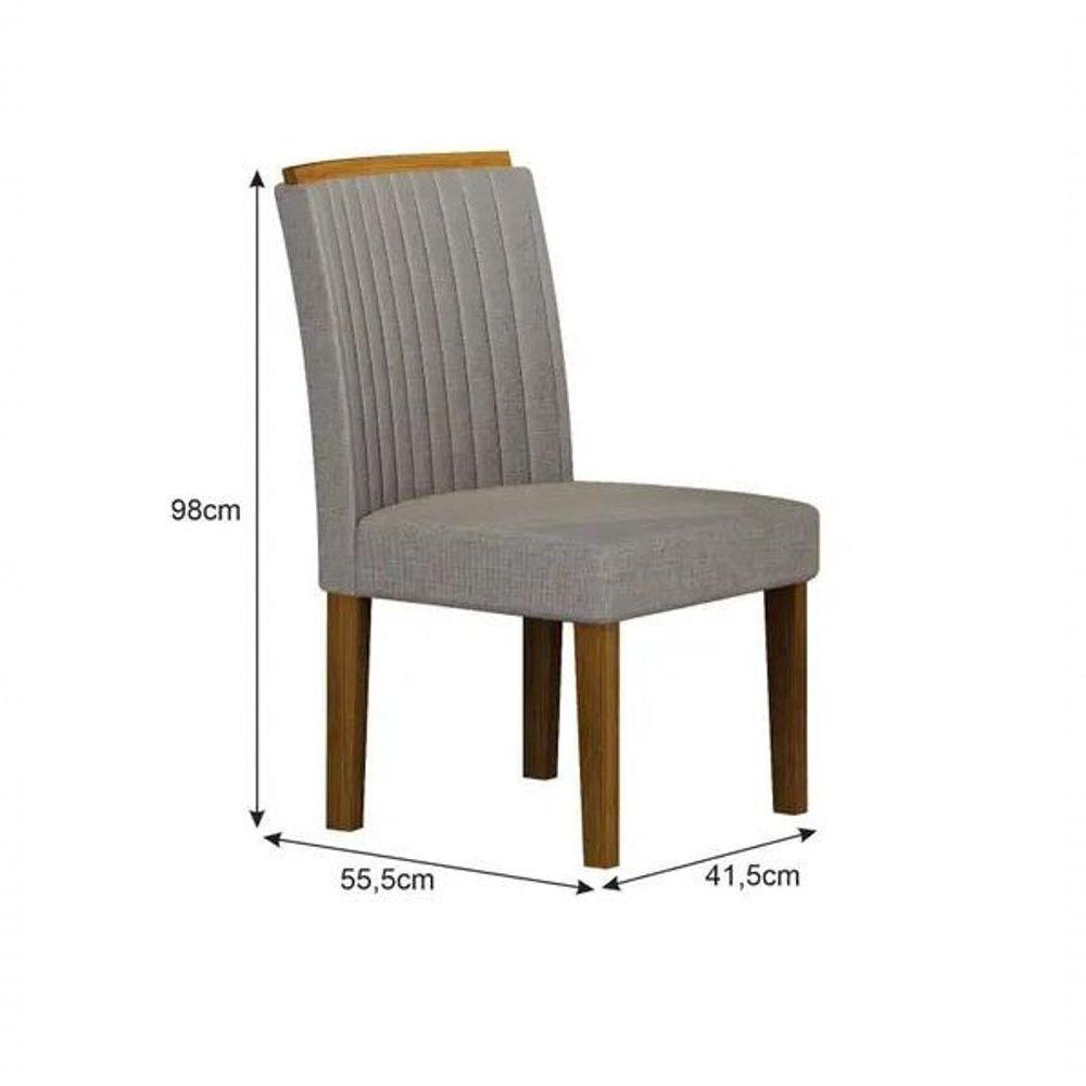 Mesa Sofia 1,20 Freijó Tampo Chumbo C-vidro 4 Cadeiras Jade - 4