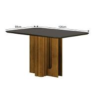 Mesa Sofia 1,20 Freijó Tampo Chumbo C-vidro 4 Cadeiras Jade - 2