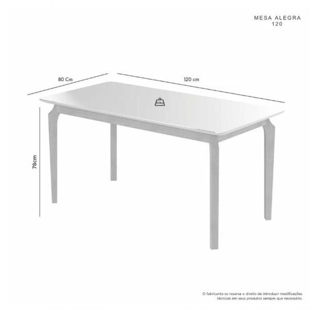 Mesa De Jantar Alegra Jcm Movelaria Cinamomo 1,20m - 5