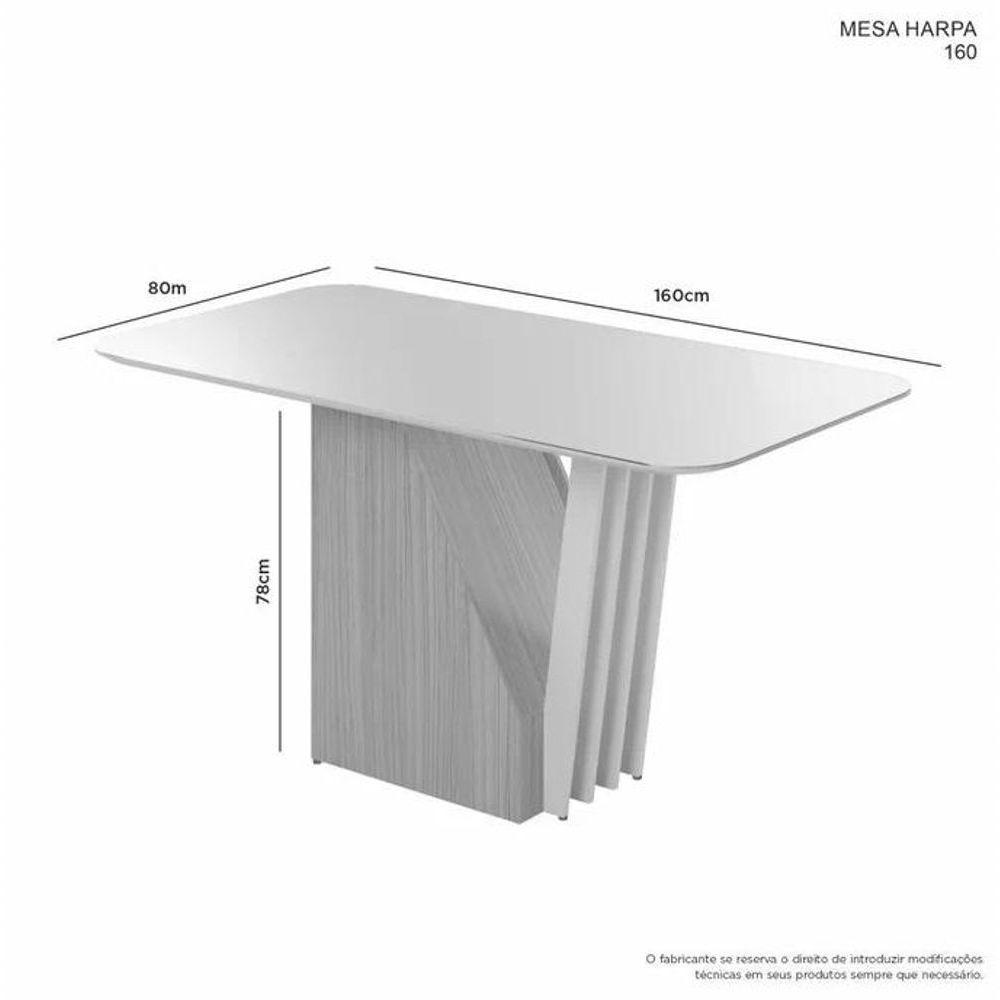 Mesa Harpa 1,60 6 Cadeiras Diamante Jcm Cinamomo-off - 3