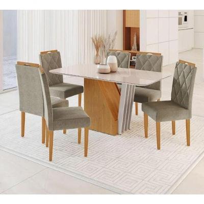 Mesa Harpa 1,60 6 Cadeiras Diamante Jcm Cinamomo-off