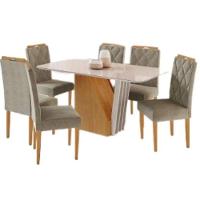 Mesa Harpa 1,60 6 Cadeiras Diamante Jcm Cinamomo-off - 2