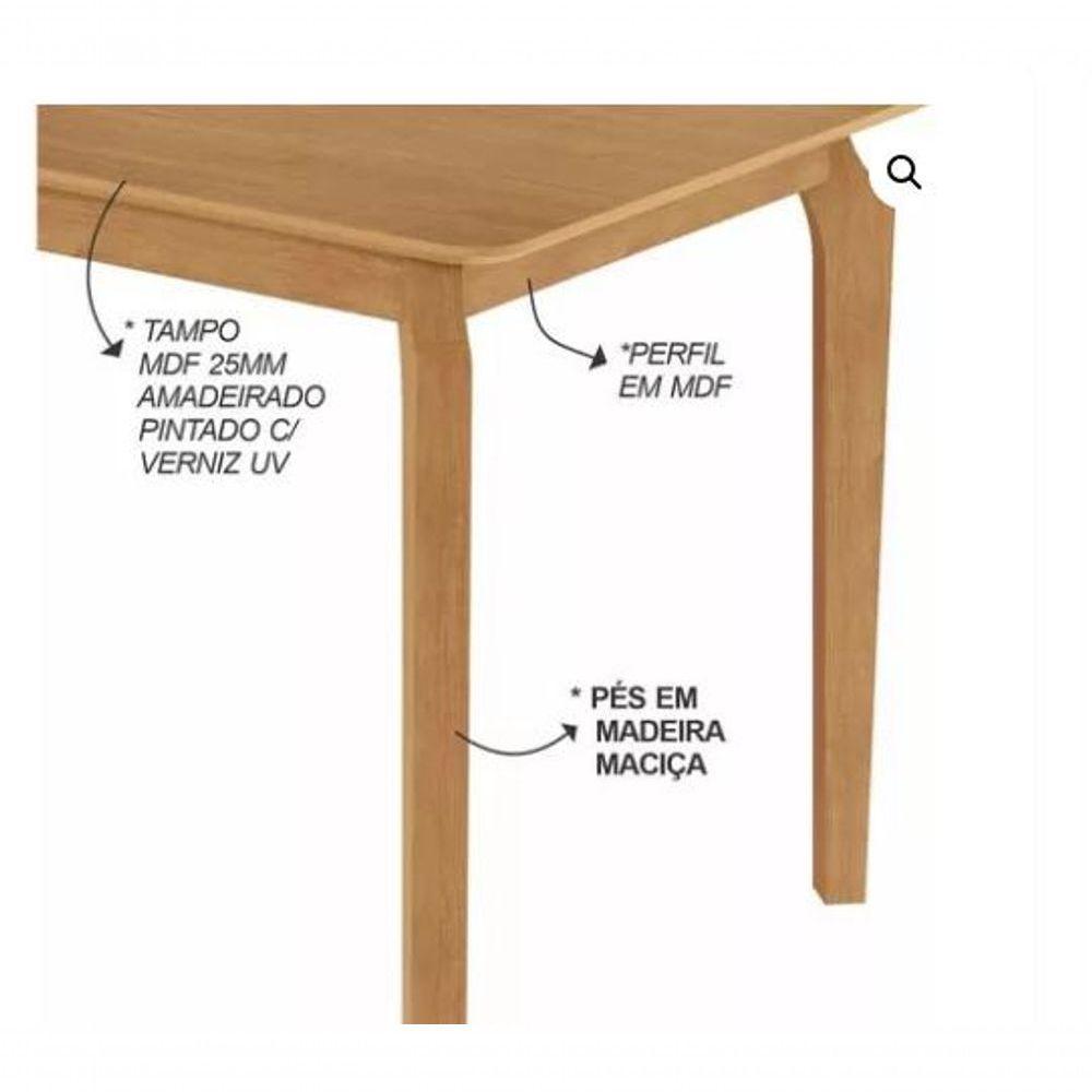 Mesa De Jantar Alegra Jcm Movelaria Cinamomo 1,80m - 4