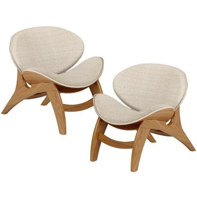 Kit 2 Poltronas Decorativa Orgânica Sala Living Kadosh L02 Linho Palha - Lyam Decor