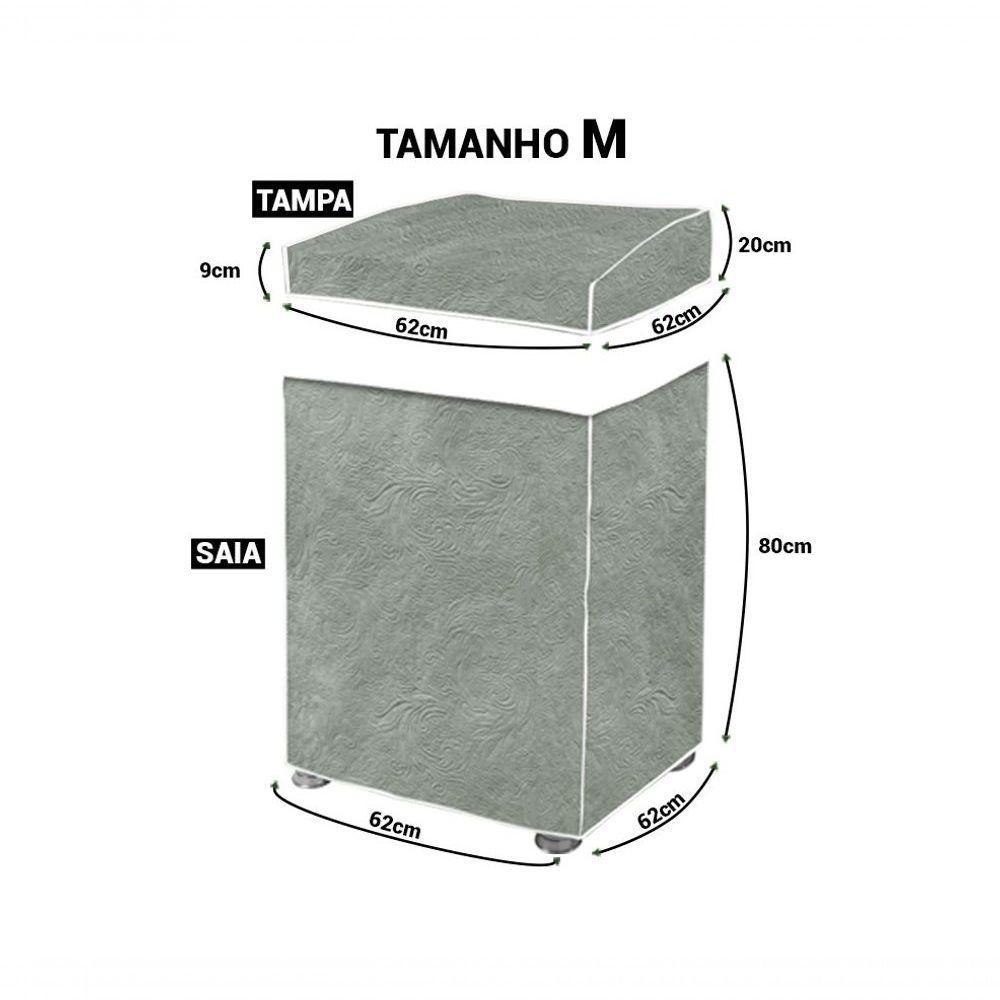 Capa Maquina De Lavar Flanelada Branca Perolizada M - 2