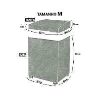 Capa Maquina De Lavar Flanelada Branca Perolizada M - 2