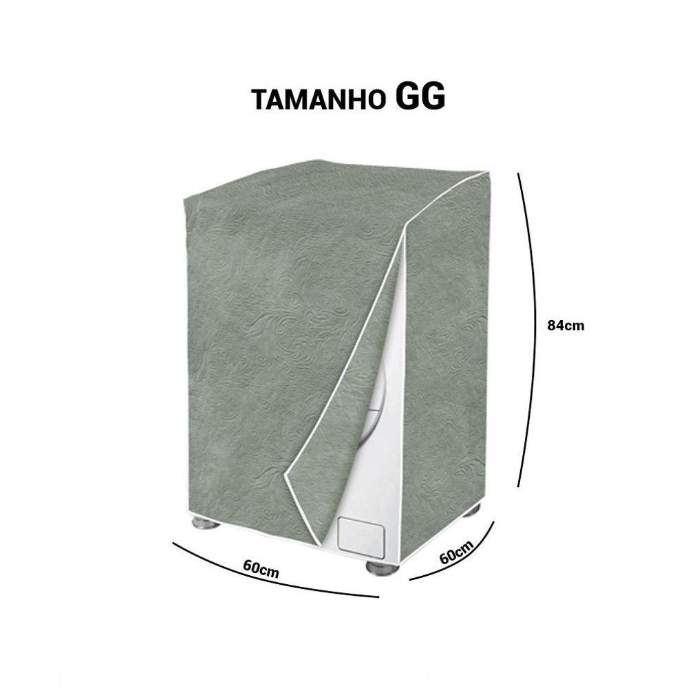 Capa Maquina De Lavar Flanelada Cinza Perolizada Gg - 2