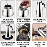 Cafeteira Tipo Italiana Inox Para 6 Xicaras - 3