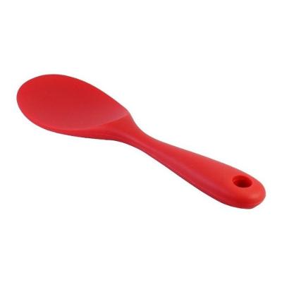 Colher De Cabo Curto Para Servir Arroz Silicone 22cm - Vermelha